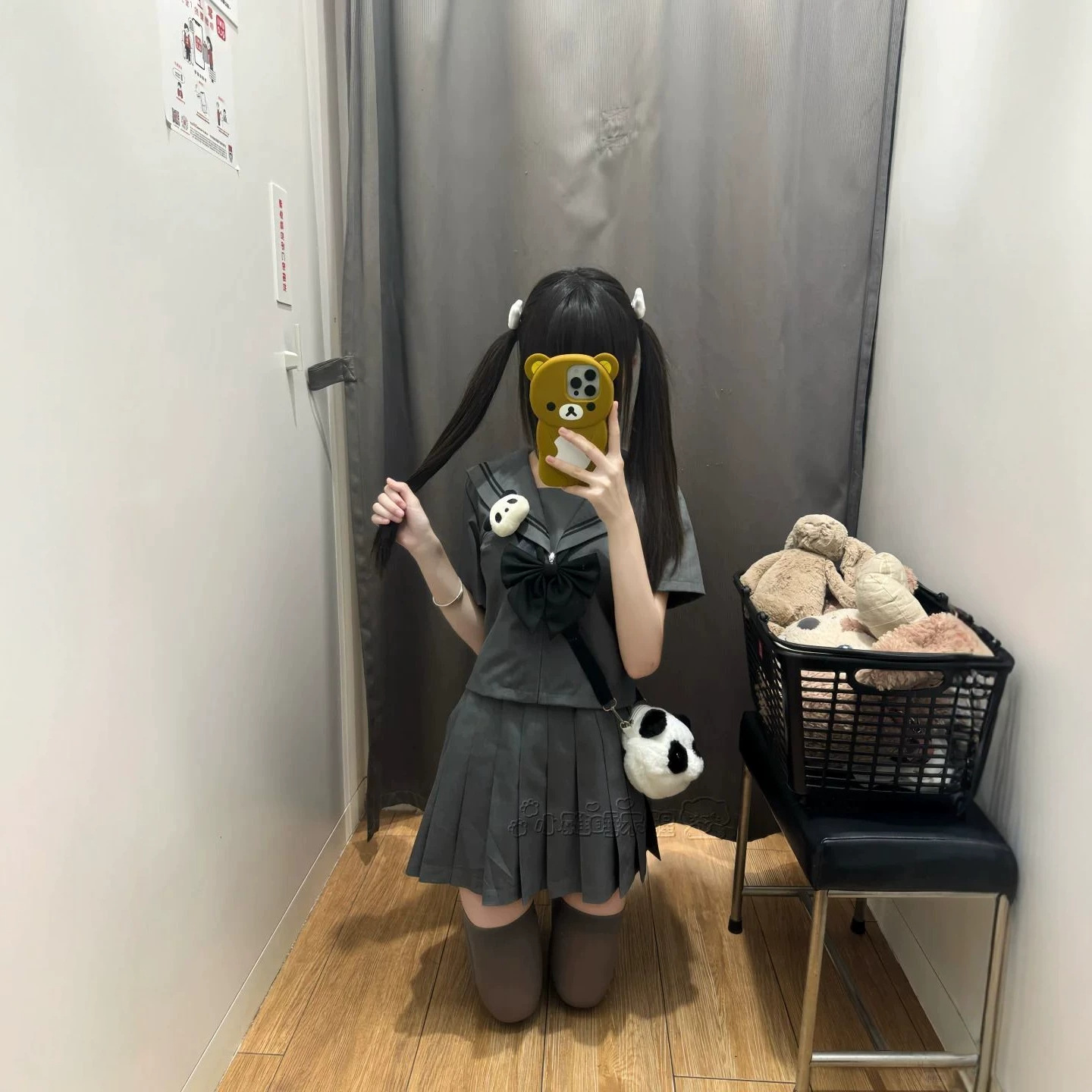 正统日系jk制服灰色二本水手服学生服学院风早秋短袖百褶裙套装女