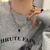 Black necklace, small design chain, brand sweatshirt hip-hop style stainless steel, sweater