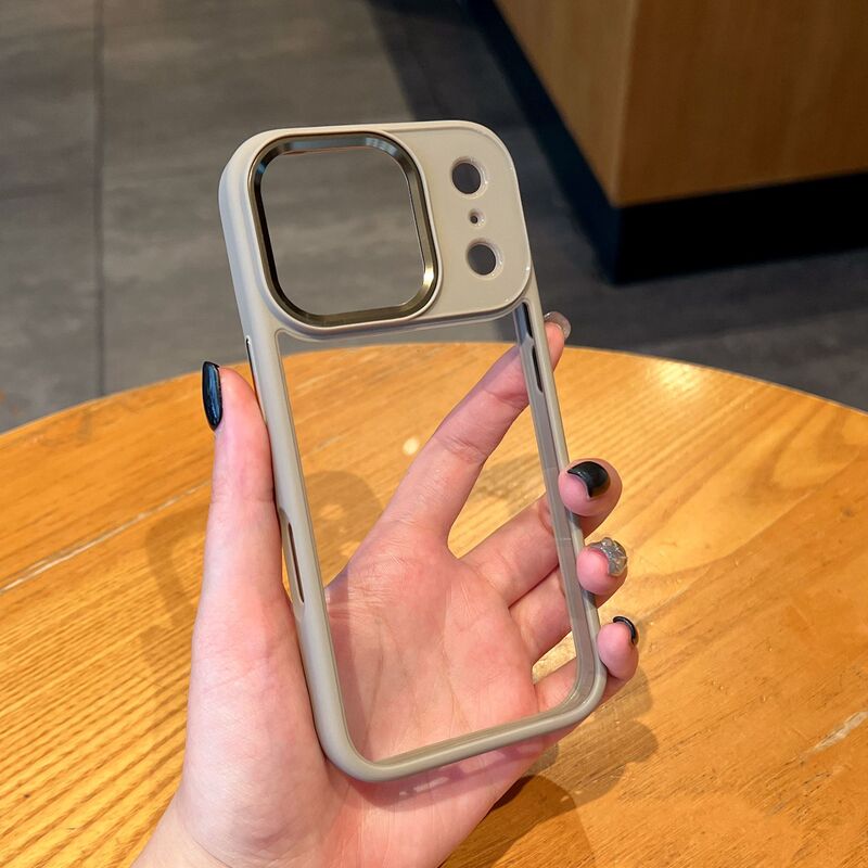 iPhone17promax 携帯電話ケース、ゴールドシールド磁気 Apple 16pro 透明オールインクルーシブ落下防止保護カバーに適しています。|undefined