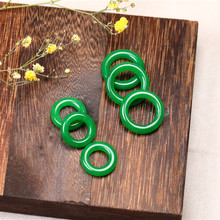 厂家直销翡翠干青圆环线圈 玉石diy耳饰配饰毛衣链手刻饰品配件
