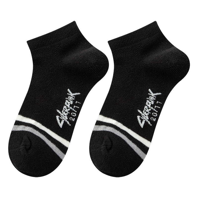 Thin Solid color mesh socks medium and large children's striped combed cotton socks children's socks spring and summer new mid-calf socks wholesale