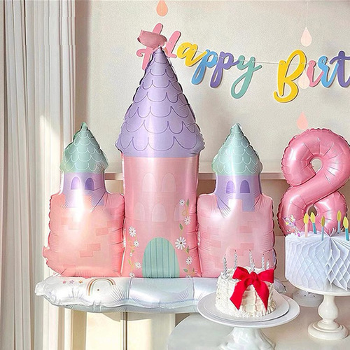 Happy Birthday Cake First Year Party Decoration Props Children's Birthday Balloon Set Arrangement