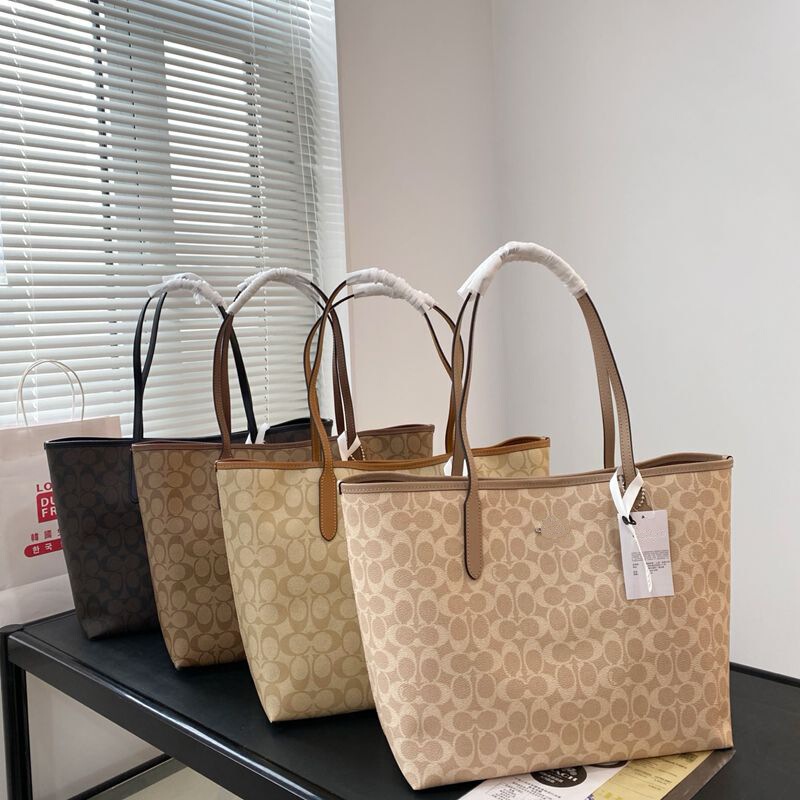 Kou C Brand City33 Tote Bag Classic Retro Monogram Shoulder Bag Large Capacity Versatile Commuter Handbag Underarm Bag