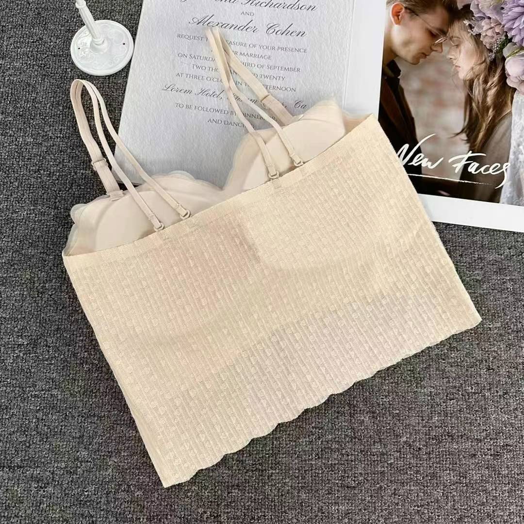 Nuevo algodón de látex sin marcas de alta calidad, chaleco de mujer sin anillo de acero, bra de yoga, ropa interior deportiva, mujer al por mayor