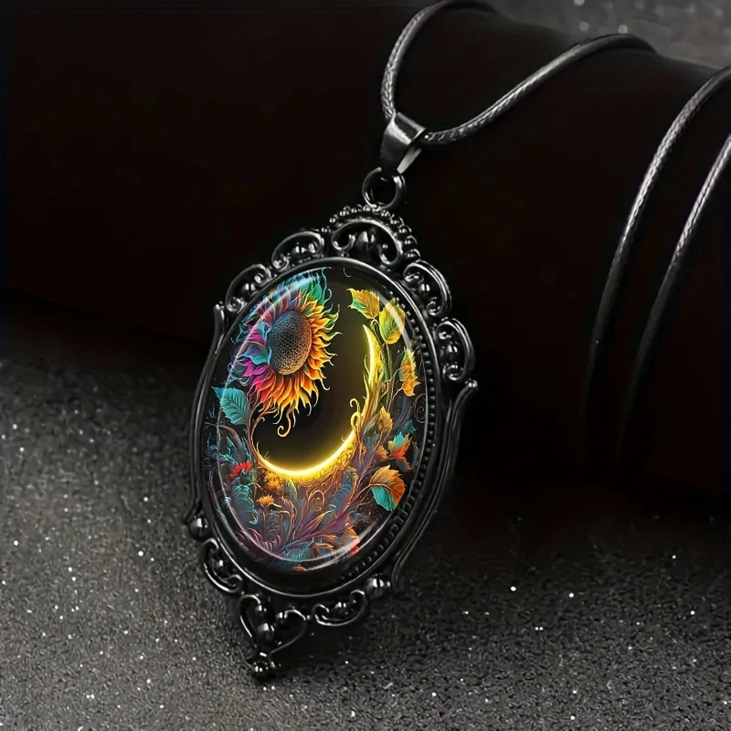 fashionable elegant men's black glass pendant