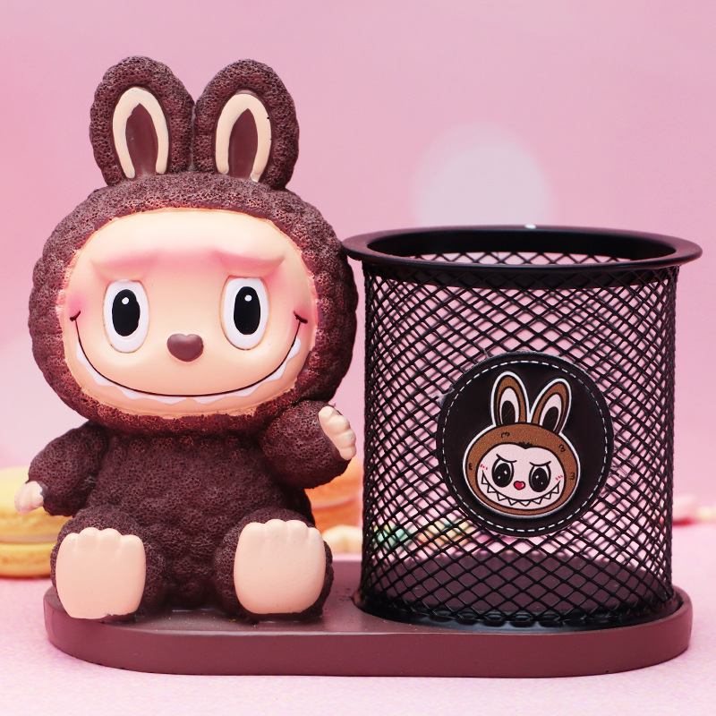 Douyin venta caliente red tela tela portalápices resina creativa decoración de escritorio caja de almacenamiento suministros para estudiantes regalos para niños