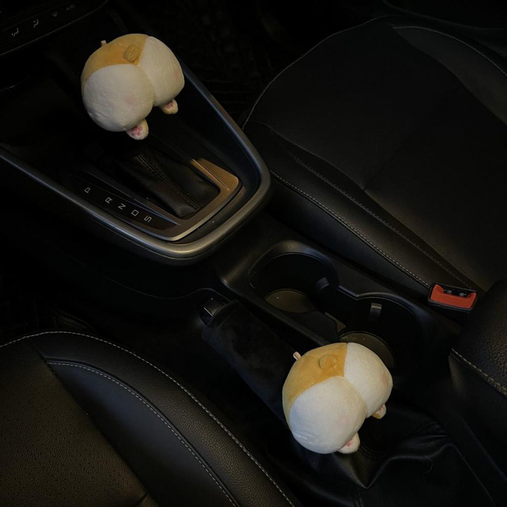 Little Dinosaur Car Gear Shift Cover, Gear Lever Protective Cover, Manual and Automatic Gear Cover, Universal Cute Handbrake Cover Set