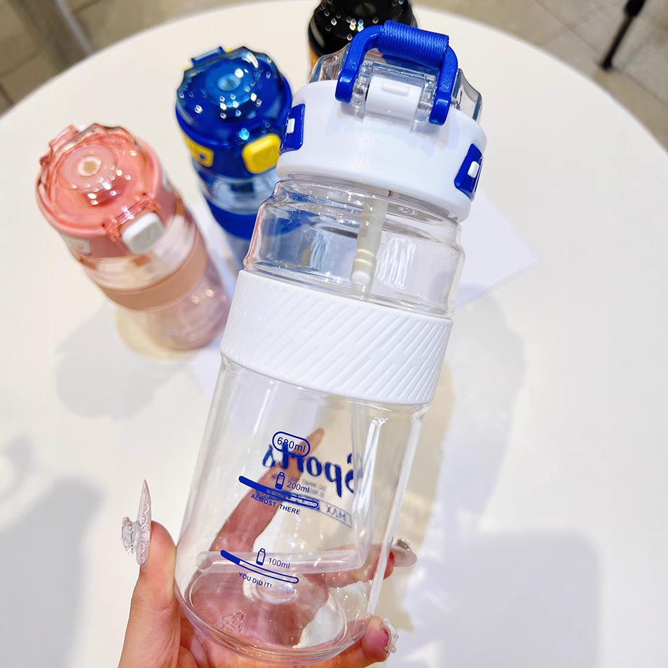 Taza de plástico antideslizante, taza espacial de plástico de gran capacidad, taza de agua portátil, taza de agua de paja.