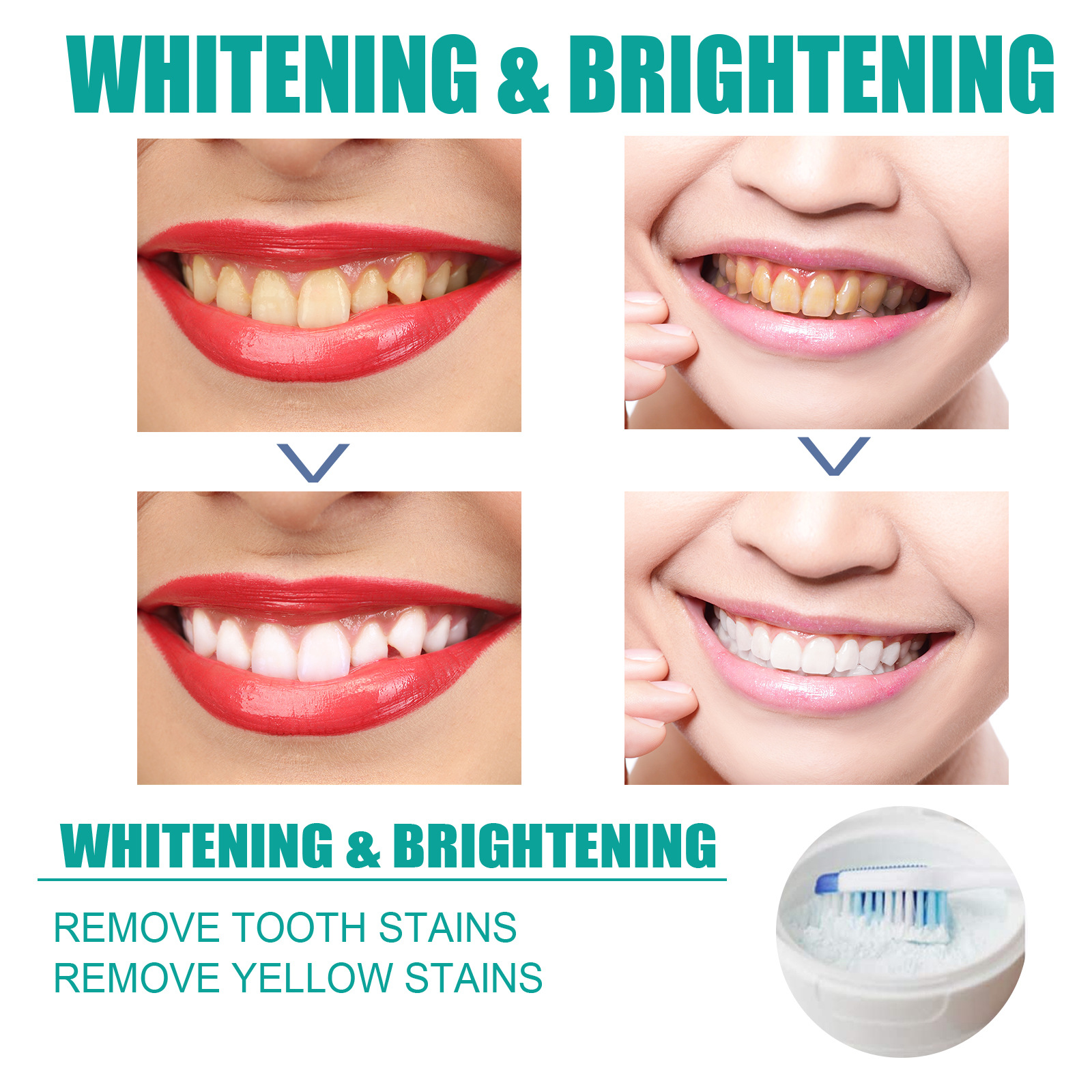 EELHOE 5-Day Whitening Tooth Powder Whitening, Cleaning Teeth Smokeing Stains, Removing Dirt, Refreshing Oral Plaque Cleansing Powder_voghion.com