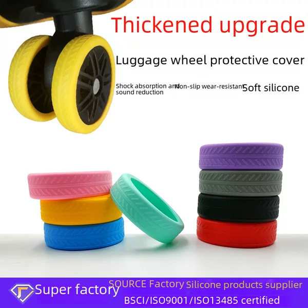 Cross-Border Hot-Selling Suitcase Wheel Protective Cover Silicone Silent Noise-Reducing Suitcase Caster Universal Wheel Silicone Cover Wholesale