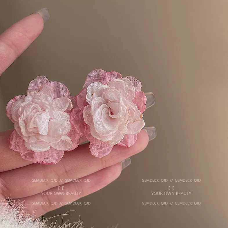 Серьги-колцо, серьги, цветочные, без пирсинга, элитный