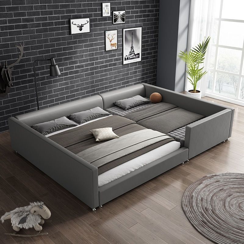 Tatami Master Bedroom Parent-Child Guardrail Combination for a Family of Four, Two or Three Children, Extra Large Modern Simple Double Bed