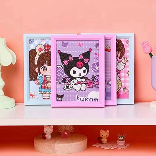 DIY相框钻石画套装 儿童创意手工钻石黏贴画 可爱卡通相框钻石画