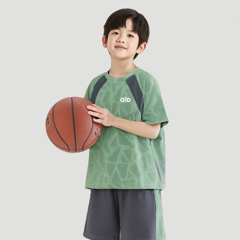夏季冰感男童夏装网眼速干套装运动男帅气纯色洋气韩版|undefined