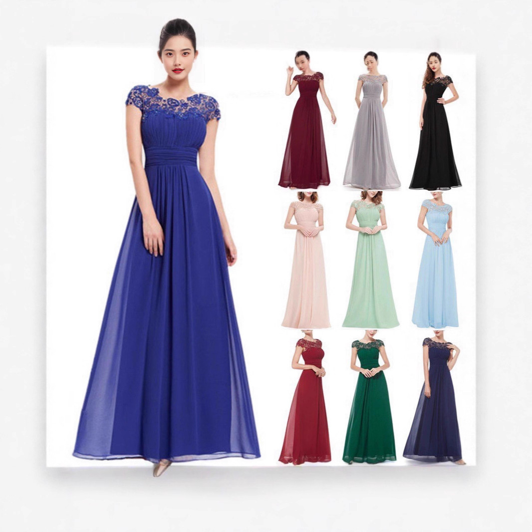 2026 Independent Platform European and American Cross-Border New Style Foreign Trade Women's Clothing Amazon Sexy Lace Dress Bridesmaid Evening Gown