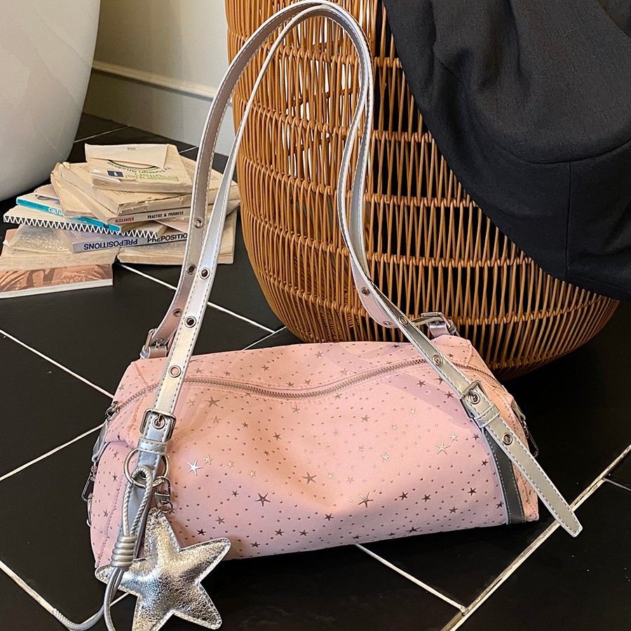 Lazy Style Commuter Small Bag For Women 2026 New Trendy Fashion Star Polka Dot Baguette Bag Summer Casual Underarm Bag - Thumbnail 2