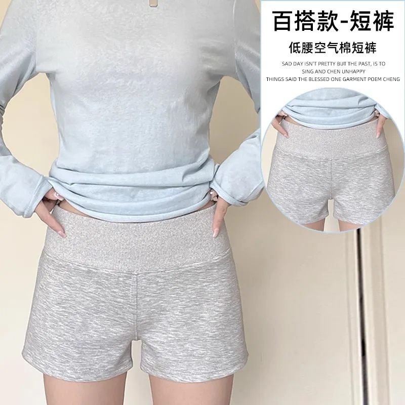 Gray Casual Sports Shorts for Women 2025 Summer New American Sexy Sexy Outer Wear High Waist A-Line Hot Pants Gray Casual Sports Shorts for Women 2025 Summer New American Sexy Sexy Outer Wear High Waist A-Line Hot Pants