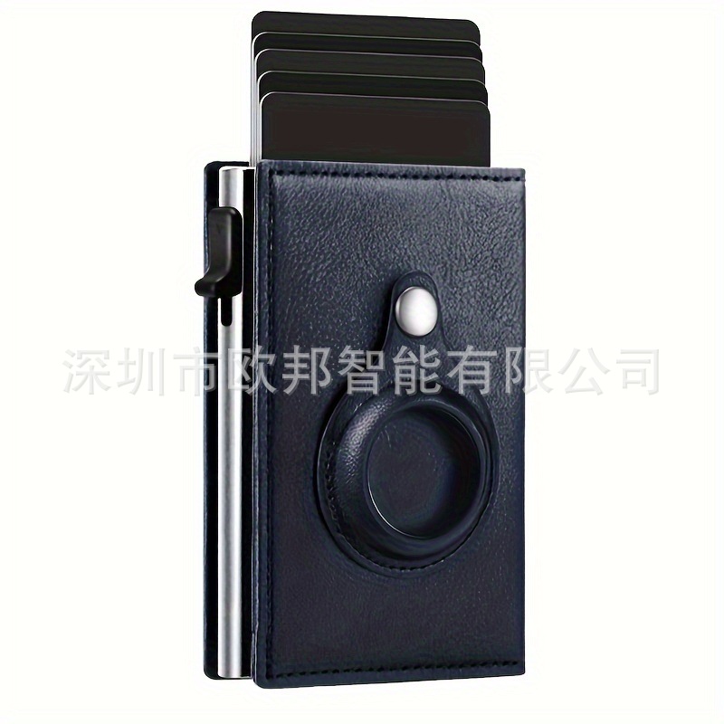 Nuevo titular de la tarjeta de crédito bifold Banco titular de la tarjeta monedero lateral push automático pop-up titular de la tarjeta con la funda protectora AirTag