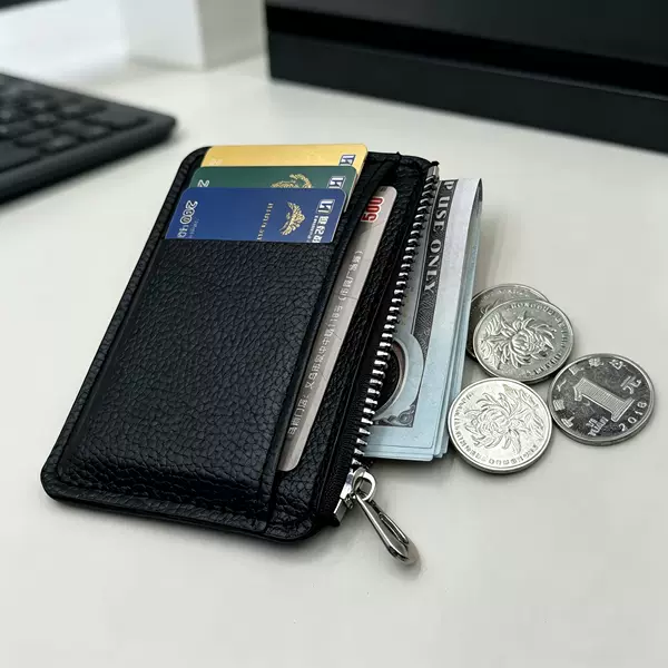Cross-Border Exclusive Supply of Card Holders, Large-Capacity Card Cases, Zippered Multi-Card Slots, Coin Purses, Multi-Functional Lychee-Patterned Card Holders Wholesale