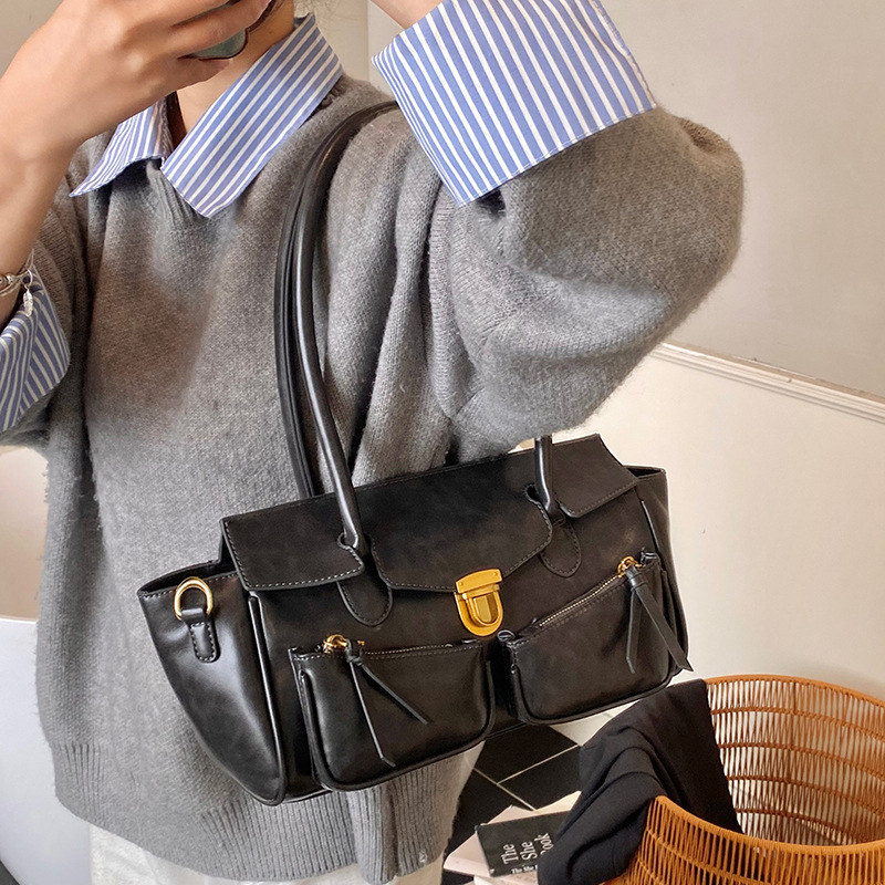 Bolso de mujer de explosión transfronteriza, bolso de tracción retro, bolso de viaje, bolso de hombro, maletín de brazo, bolso de hombro