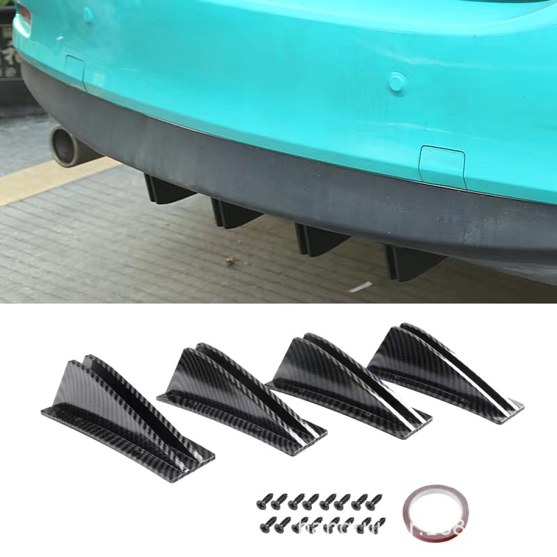 Car Shark Fin Rear Spoiler, Rear Lip, Small Surround Bumper, Chassis Decoration, Airflow Deflector Modification