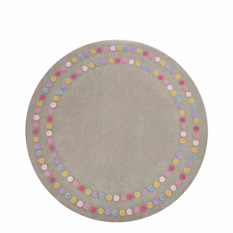 라운드 컬러 도트 그레이 브라운