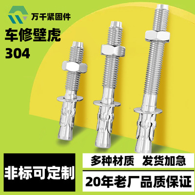 304不锈钢车修壁虎膨胀M6M8M10M12M16拉爆攀岩钉重型膨胀螺栓