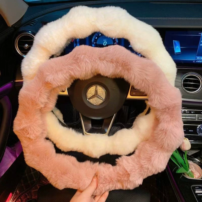 Чехол на руль из вельвета с пузырьками, шерстяной вельветовый чехол на руль, теплый унисекс, осенне-зимний чехол на руль автомобиля