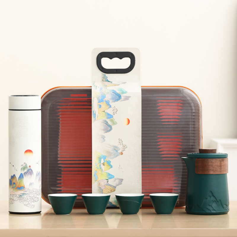 Juego de Té Express de Viaje de Cerámica Portátil para Regalos de Negocios
