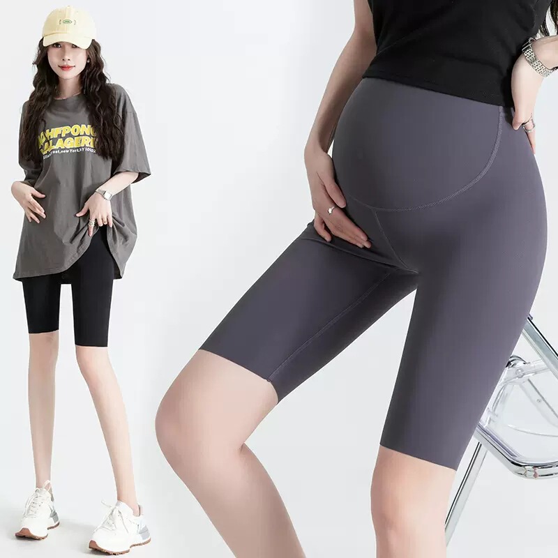 Pregnant women's pants spring and summer thin bottoming pants belly pants shorts yoga shark pants summer clothing