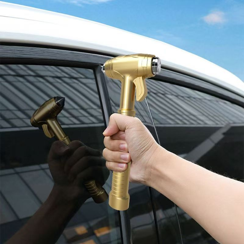 Car Safety Hammer, Car-Mounted Tungsten Steel Multi-Functional Three-In-One Escape and Life-Saving Emergency Window-Breaking Hammer, One-Second Window-Breaking Artifact