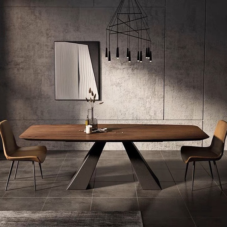 Minimalist Solid Wood Long Table Industrial Style Office Desk Workbench Negotiation Table Simple Office Desk Modern Log Large Board