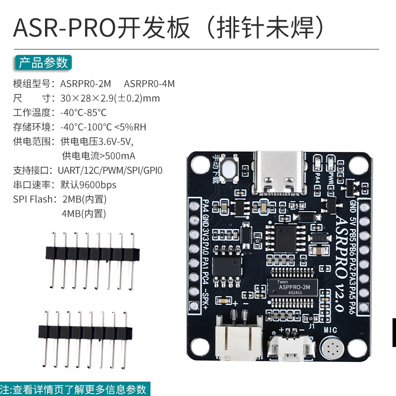 Asr-pro development board (pin header not soldered)