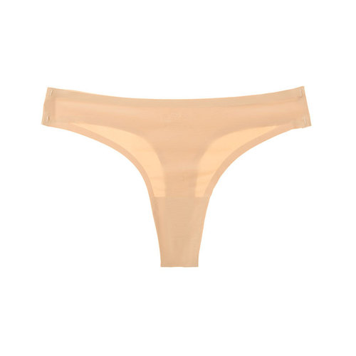 European and American foreign trade thong women's sexy T-pants low-waisted seamless one-piece ice silk sports fitness women's underwear