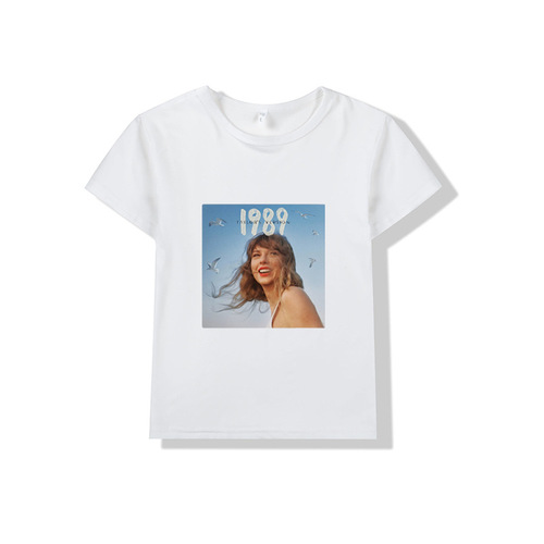Taylor Swift欧美亚马逊童装休闲圆领上衣中大童春夏运动短袖T恤
