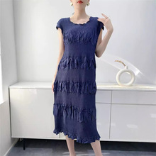 重工绣花连衣裙女包袖2025夏季新款修身显瘦舒适休闲外贸女装