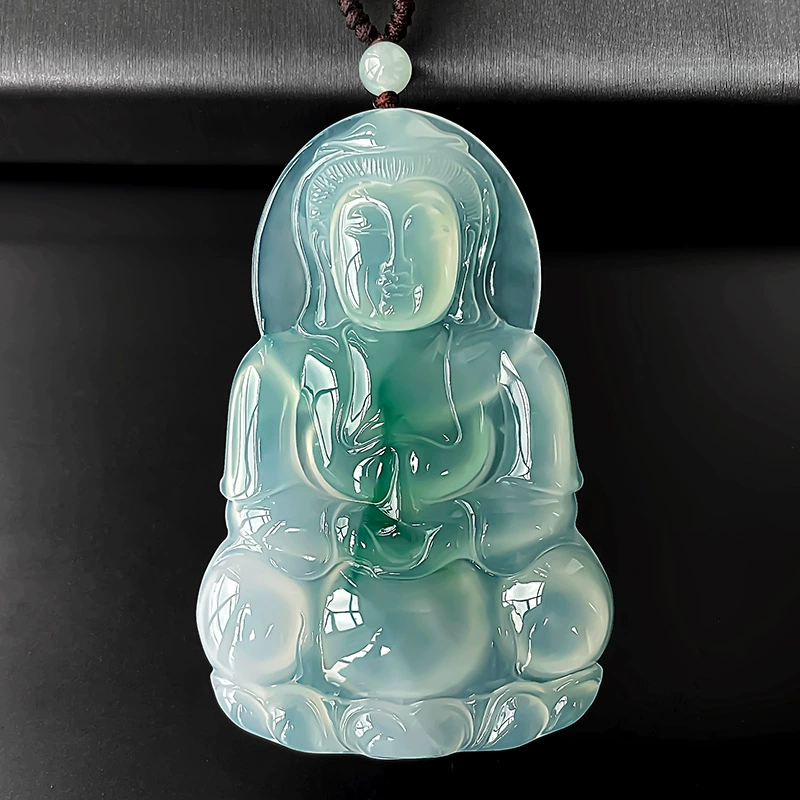 Натуральные ледяные виды изумрудного нефрита Гуаньинь подвеска для мужчин и женщин нефритовые подвески плавающие цветы сертификат товара Мьянма X20