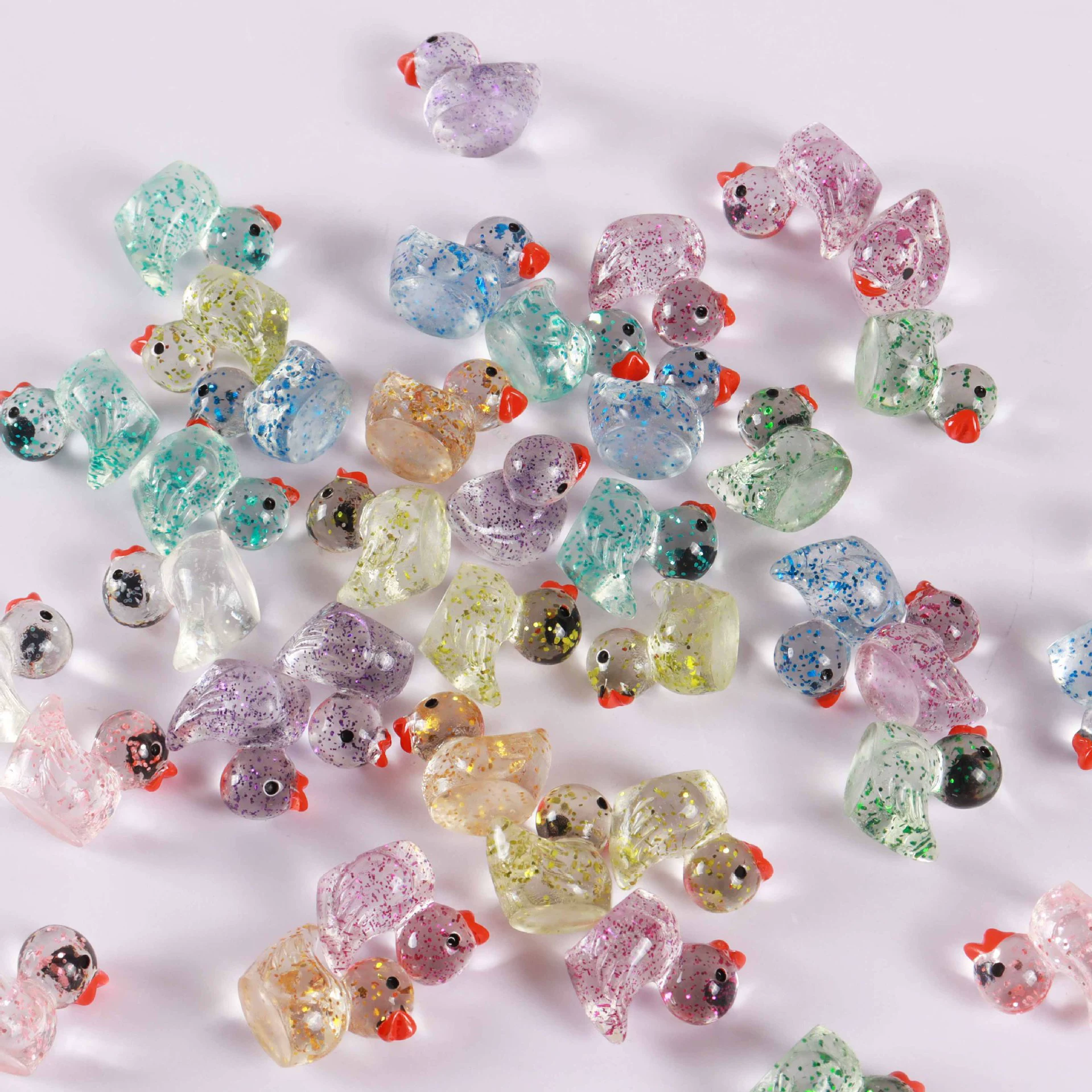 Микро-пейзаж милый мелкий блесок маленькая желтая утиная кукла подвеска декоративная смола аксессуары мини-украшения