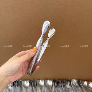 Minojia 18/10 Stainless Steel Ice Clip Ins Style Ice Cube Lemon Clip Sugar Cube Clip Food Clip Fruit Clip