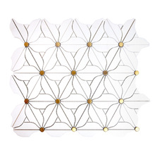 石材水刀拼花304不锈钢混拼背景墙马赛克300x300