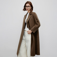 2025冬新款女装双面羊毛呢外套高级感长款翻领过膝羊毛大衣A5585