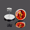 Silver glossy universal earrings suitable for men and women, European style, suitable for import