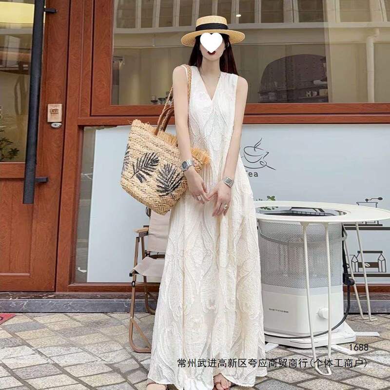 Ethereal Embroidered Jacquard Long Ankle-Length Dress 2026 Summer New Loose Plus Size Long Dress Ethereal Embroidered Jacquard Long Ankle-Length Dress 2026 Summer New Loose Plus Size Long Dress