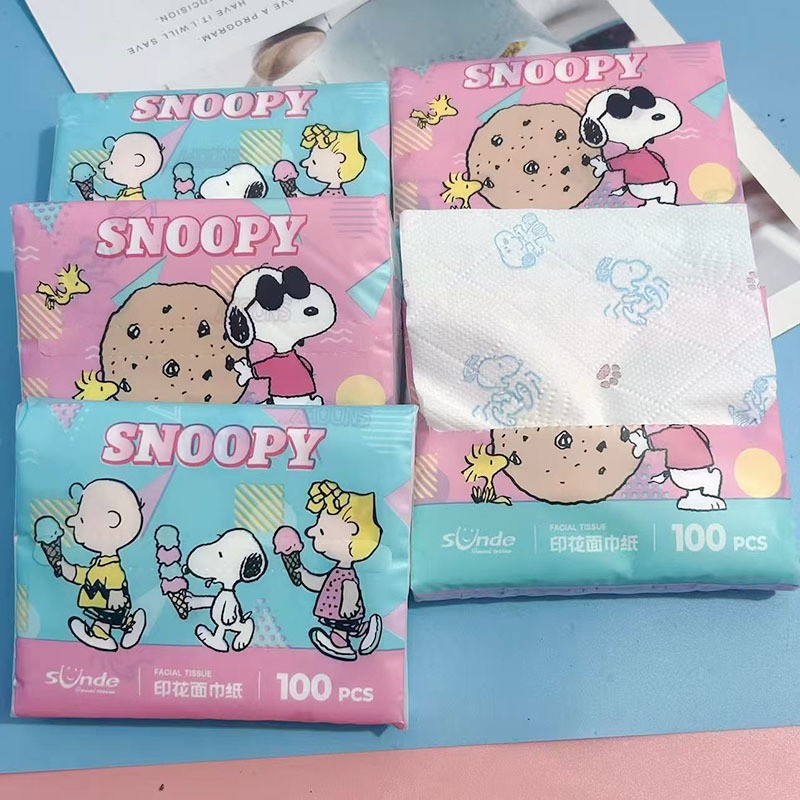 T糖果色史努比印花抽纸（1包）