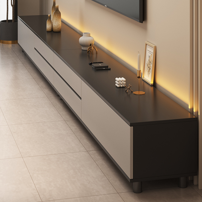 Gabinete de televisión sala de estar hogar moderno y simple tipo de casa pequeña aterrizaje 2025 nuevo almacenamiento de almacenamiento en un gabinete de televisión