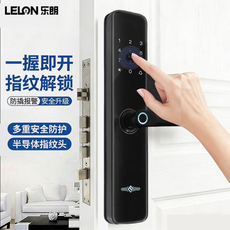 Puerta antirrobo hogar semiautomática de huellas dactilares cerradura de contraseña inteligente B & B sala de alquiler cerradura de inducción electrónica inteligente