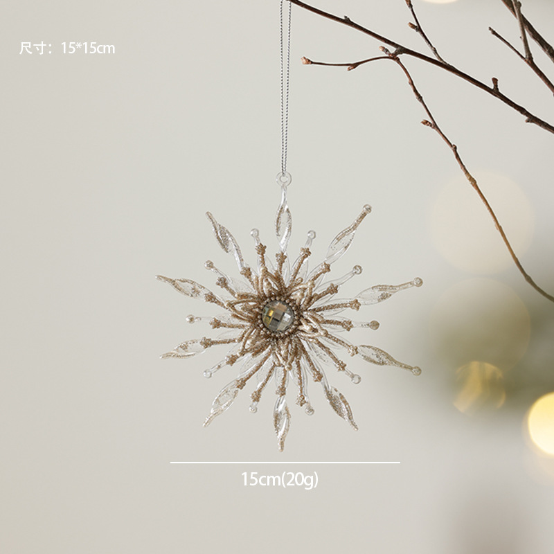 Decoraciones de árbol de Navidad ventana escenario de decoración accesorios colgante acrílico transparente flocos de nieve guirnaldas bolsas de regalo colgante