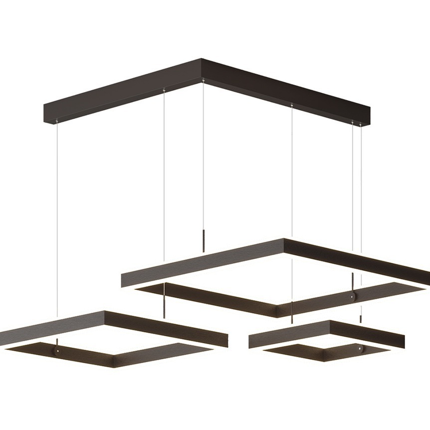 Post-moderna Luz de lujo sala de estar lámpara cuadrada duplex hueco diseñador modelo habitación italiana simple comedor dormitorio lámpara