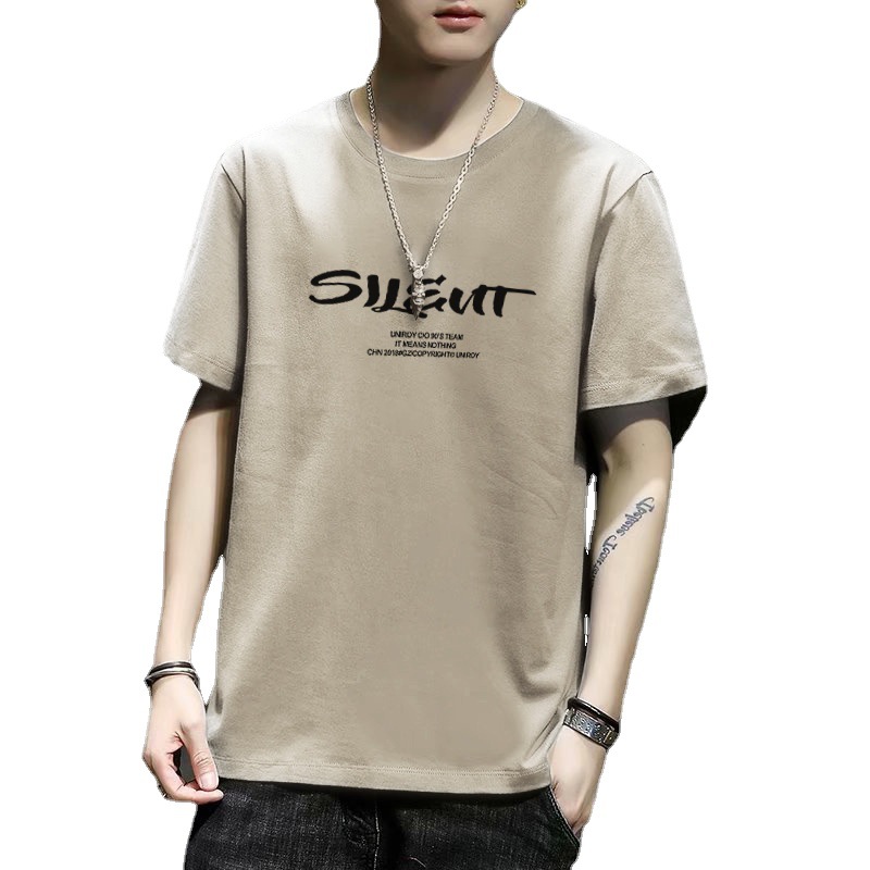 Camiseta de manga corta para hombre 2023 nuevo slim fit versátil superior juvenil estilo coreano camisa de fondo de moda camiseta impresa