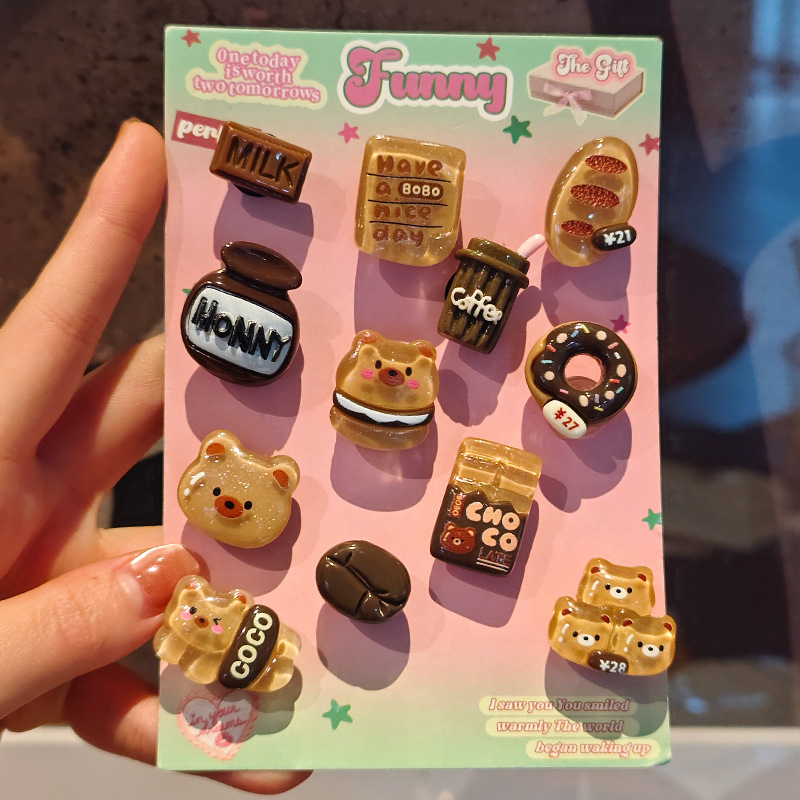 Croc Shoes Buckle Cartoon Accessories Brown Chocolate Bear Upper Decoration Removable Croc Shoes Flower Shoe Buckle Croc Shoes Buckle Cartoon Accessories Brown Chocolate Bear Upper Decoration Removable Croc Shoes Flower Shoe Buckle